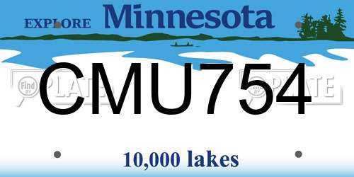 CMU754 Minnesota License Plate