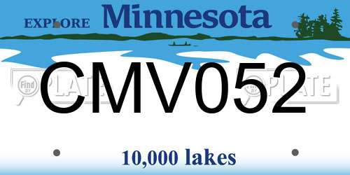 CMV052 Minnesota License Plate