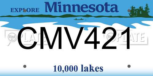 CMV421 Minnesota License Plate