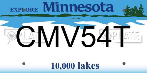 CMV54T Minnesota License Plate