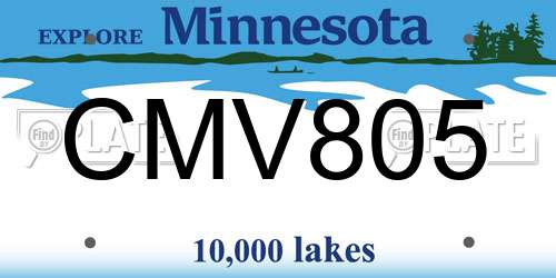 CMV805 Minnesota License Plate