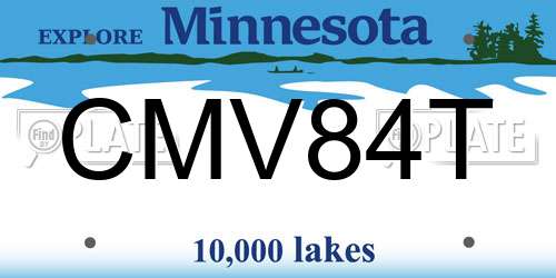 CMV84T Minnesota License Plate