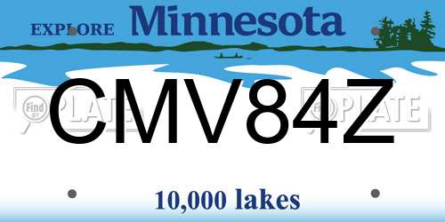 CMV84Z Minnesota License Plate