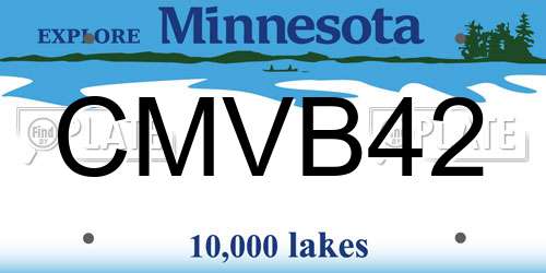 CMVB42 Minnesota License Plate