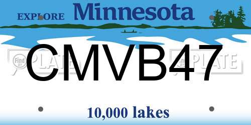 CMVB47 Minnesota License Plate