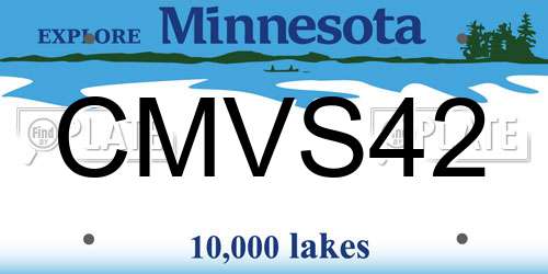 CMVS42 Minnesota License Plate