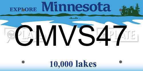CMVS47 Minnesota License Plate