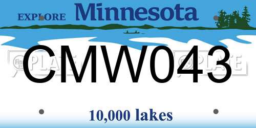 CMW043 Minnesota License Plate