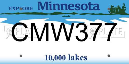CMW377 Minnesota License Plate