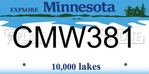 CMW381 Minnesota License Plate