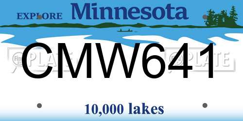 CMW641 Minnesota License Plate