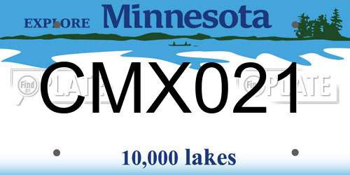 CMX021 Minnesota License Plate