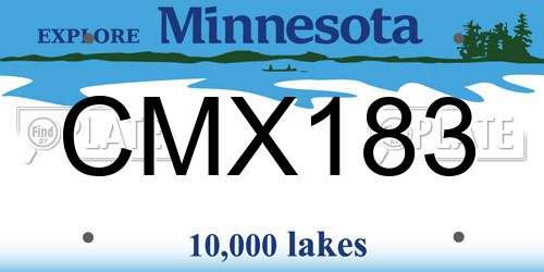 CMX183 Minnesota License Plate