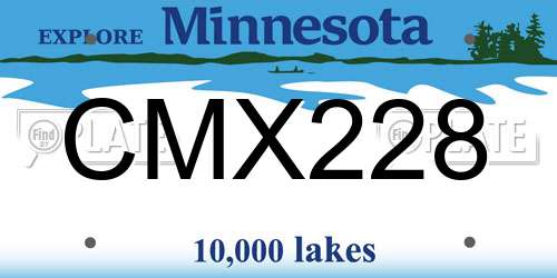 CMX228 Minnesota License Plate