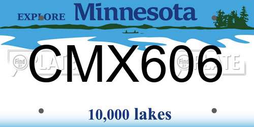 CMX606 Minnesota License Plate
