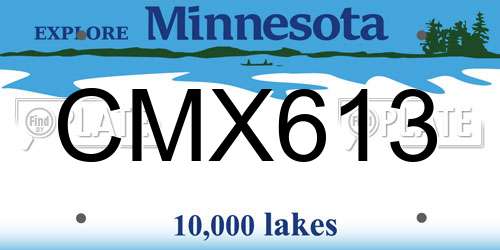 CMX613 Minnesota License Plate
