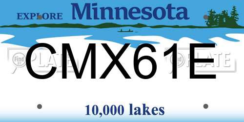 CMX61E Minnesota License Plate
