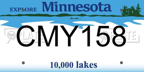 CMY158 Minnesota License Plate