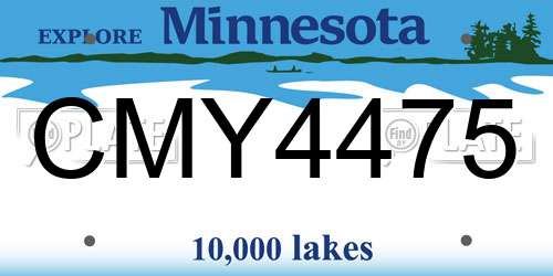 CMY4475 Minnesota License Plate