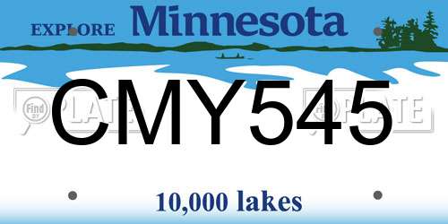 CMY545 Minnesota License Plate