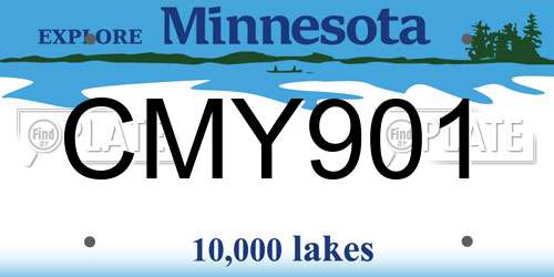 CMY901 Minnesota License Plate