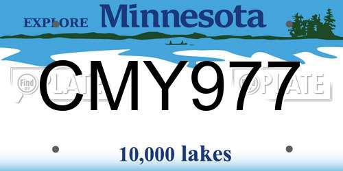 CMY977 Minnesota License Plate