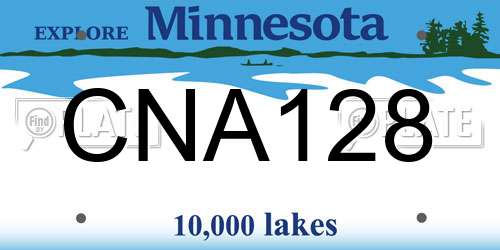 CNA128 Minnesota License Plate