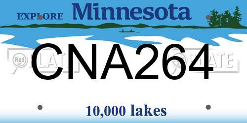 CNA264 Minnesota License Plate