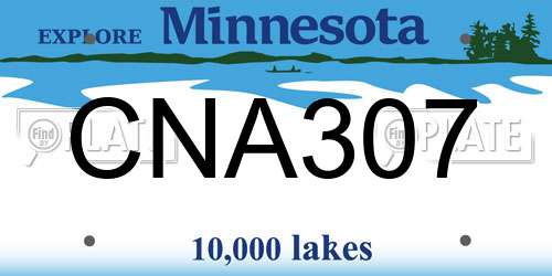 CNA307 Minnesota License Plate