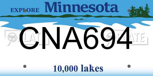 CNA694 Minnesota License Plate