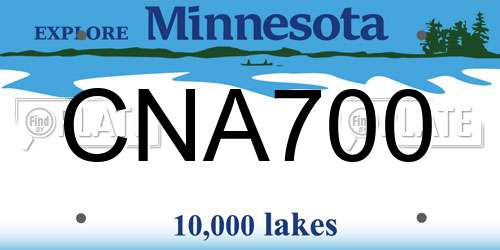 CNA700 Minnesota License Plate