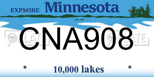 CNA908 Minnesota License Plate