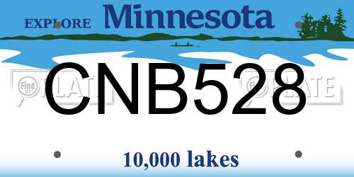 CNB528 Minnesota License Plate