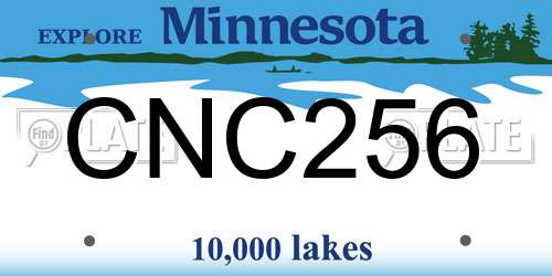 CNC256 Minnesota License Plate