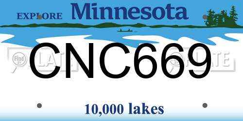 CNC669 Minnesota License Plate