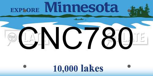 CNC780 Minnesota License Plate