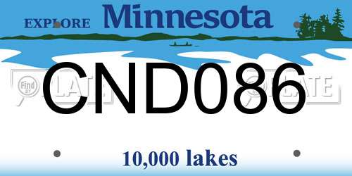 CND086 Minnesota License Plate