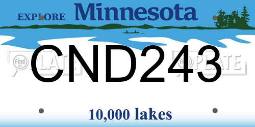 CND243 Minnesota License Plate