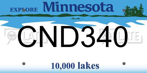 CND340 Minnesota License Plate