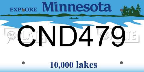 CND479 Minnesota License Plate