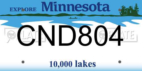CND804 Minnesota License Plate