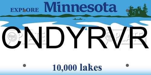 CNDYRVR Minnesota License Plate