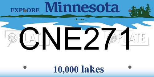 CNE271 Minnesota License Plate