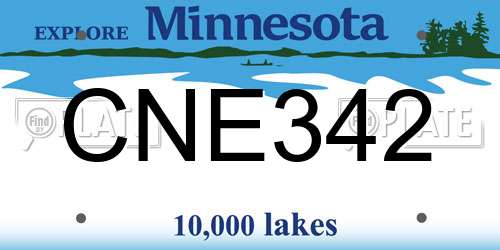 CNE342 Minnesota License Plate