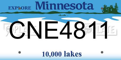 CNE4811 Minnesota License Plate