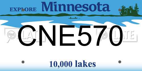 CNE570 Minnesota License Plate