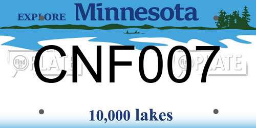 CNF007 Minnesota License Plate