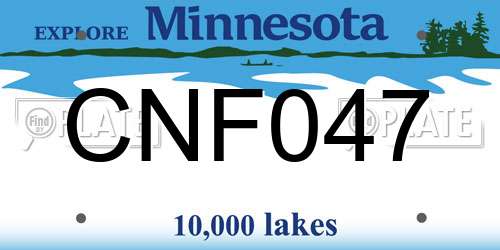CNF047 Minnesota License Plate