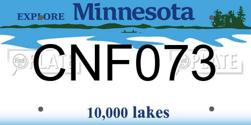 CNF073 Minnesota License Plate