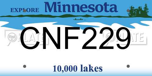 CNF229 Minnesota License Plate
